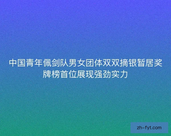 中国青年佩剑队男女团体双双摘银暂居奖牌榜首位展现强劲实力